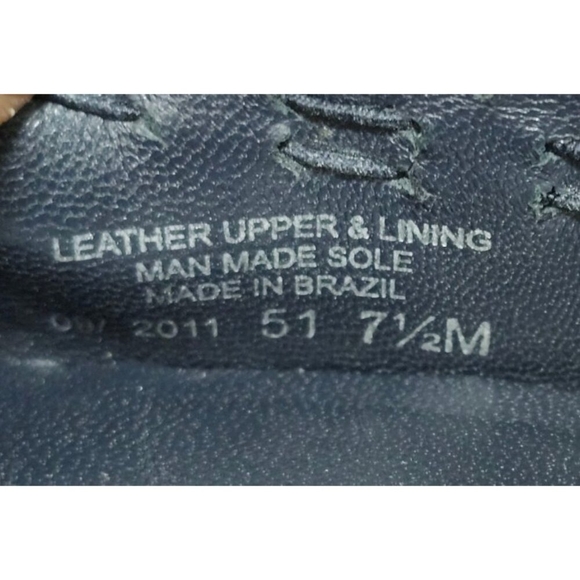 Tory Burch Black Abbey Mestico/Patent Flats dark blue Leather Women's Size 7.5 - Picture 7 of 8